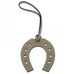 Pre Owned Hermes Moss Green Leather Horse Shoe Bag Charm