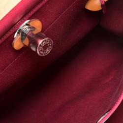 Pre Owned Hermes Burgundy Canvas and Leather Herbag Zip 31 Bag