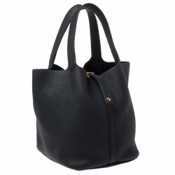 Pre Owned Hermes Black Togo Leather Gold Hardware Picotin GM Bag