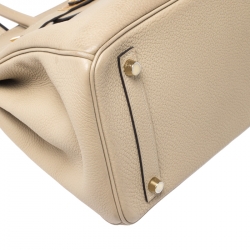 Hermes Beige Togo Leather Gold Hardware Birkin 30 Bag