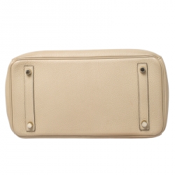 Hermes Beige Togo Leather Gold Hardware Birkin 30 Bag