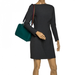 Pre Owned Hermes Malachite Swift Leather Plume Elan 28 Bag with Shoulder Strap