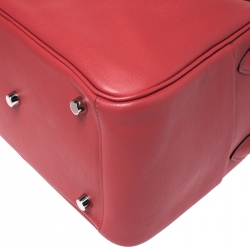 Pre Owned Hermes Vermillion Red Swift Leather Palladium Hardware Lindy 26 Bag