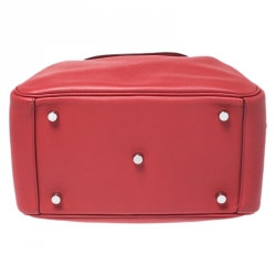 Pre Owned Hermes Vermillion Red Swift Leather Palladium Hardware Lindy 26 Bag
