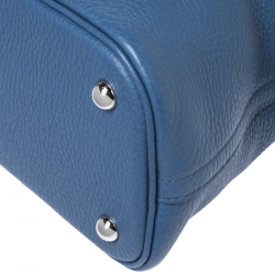 Pre Owned Hermes Blue Sapphire Togo Leather Bolide 31 Bag
