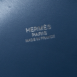 Pre Owned Hermes Blue Sapphire Togo Leather Bolide 31 Bag