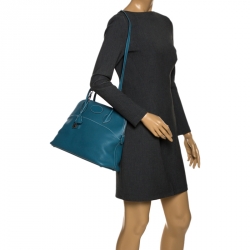 Pre Owned Hermes Blue Jean Togo Leather Bolide 35 Bag