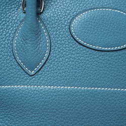 Pre Owned Hermes Blue Jean Togo Leather Bolide 35 Bag