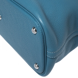 Pre Owned Hermes Blue Jean Togo Leather Bolide 35 Bag