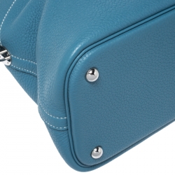 Pre Owned Hermes Blue Jean Togo Leather Bolide 35 Bag