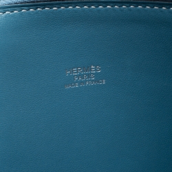 Pre Owned Hermes Blue Jean Togo Leather Bolide 35 Bag