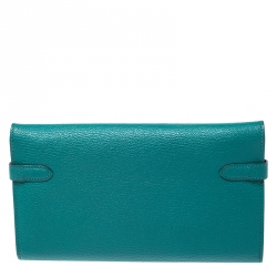 Hermes Vert Vertigo Taurillon Novillo Leather Classic Kelly Wallet