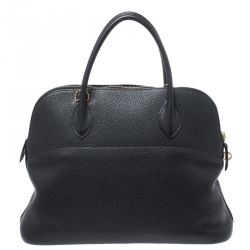 Pre Owned Hermes Black Togo Leather Gold Hardware Bolide 35 Bag