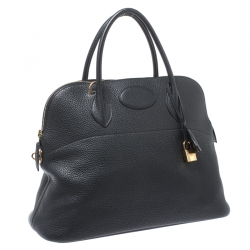 Pre Owned Hermes Black Togo Leather Gold Hardware Bolide 35 Bag