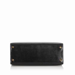 Pre Owned Hermes Black Leather Gold Hardware Kelly Retourne 28 Bag