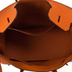 مملوكة مسبقًا Hermes Orange Togo Leather 35cm Birkin Bag with Palladium Hardware