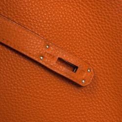 مملوكة مسبقًا Hermes Orange Togo Leather 35cm Birkin Bag with Palladium Hardware