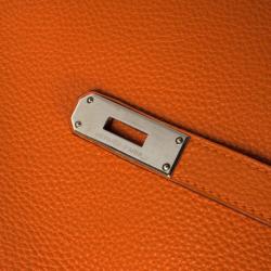 مملوكة مسبقًا Hermes Orange Togo Leather 35cm Birkin Bag with Palladium Hardware