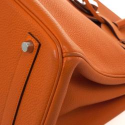 مملوكة مسبقًا Hermes Orange Togo Leather 35cm Birkin Bag with Palladium Hardware