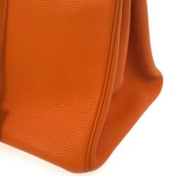 مملوكة مسبقًا Hermes Orange Togo Leather 35cm Birkin Bag with Palladium Hardware