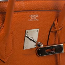 مملوكة مسبقًا Hermes Orange Togo Leather 35cm Birkin Bag with Palladium Hardware