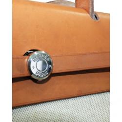 Pre Owned Hermes Beige/Brown Canvas Her Bag 