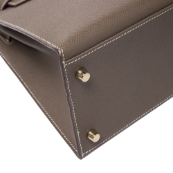 Pre Owned Hermes Etoupe Epsom Leather Gold Hardware Kelly Sellier 28 Bag