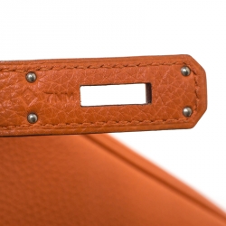 Hermes Orange Togo Leather Palladium Hardware Birkin 35 Bag