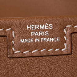 Pre Owned Hermes Gold Swift Leather Elan 29 Jige Clutch