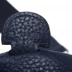 Pre Owned Hermes Blue Sapphire Clemence Leather Evelyne III PM Bag