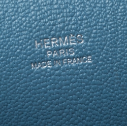 Pre Owned Hermes Blue Jean Clemence Leather Palladium Hardware Jypsiere 28 Bag