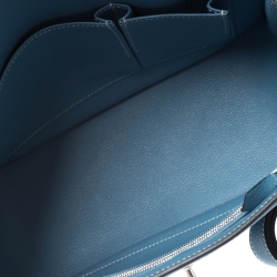 Pre Owned Hermes Blue Jean Clemence Leather Palladium Hardware Jypsiere 28 Bag