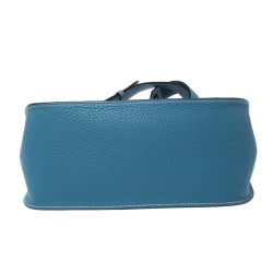 Pre Owned Hermes Blue Jean Clemence Leather Palladium Hardware Jypsiere 28 Bag