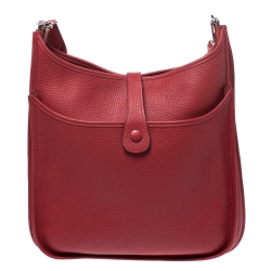 Pre Owned Hermes Bouganvillea Togo Leather Evelyne III PM Bag
