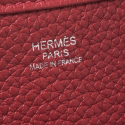 Pre Owned Hermes Bouganvillea Togo Leather Evelyne III PM Bag