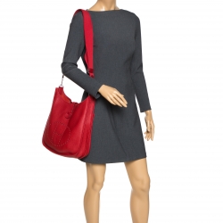Pre Owned Hermes Bouganvillea Togo Leather Evelyne III PM Bag