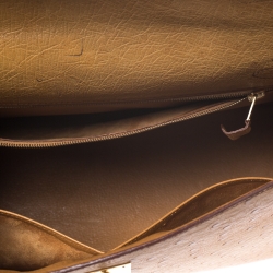 Pre Owned Hermes Natural Ostrich Gold Hardware Kelly Sellier 32 Bag