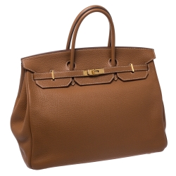 Hermes Caramel Togo Leather Gold Hardware Birkin 40 Bag