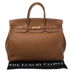 Hermes Caramel Togo Leather Gold Hardware Birkin 40 Bag