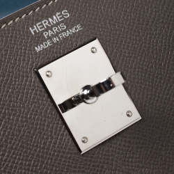 Pre Owned Hermes Taupe Epsom Leather Palladium Hardware Kelly Retourne 35 Bag