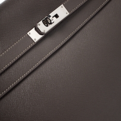 Pre Owned Hermes Taupe Epsom Leather Palladium Hardware Kelly Retourne 35 Bag