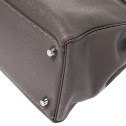 Pre Owned Hermes Taupe Epsom Leather Palladium Hardware Kelly Retourne 35 Bag