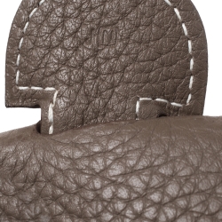 Pre Owned Hermes Etoupe Grey Clemence Leather Evelyne III GM Bag