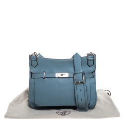 Pre Owned Hermes Ciel Ardennes Leather Jypsiere 34 Bag