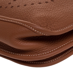 Pre Owned Hermes Gold Clemence Leather Evelyne III PM Bag