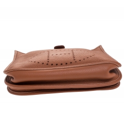 Pre Owned Hermes Gold Clemence Leather Evelyne III PM Bag