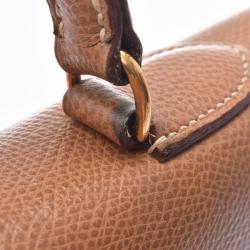 Pre Owned Hermes Brown Leather Gold Hardware Kelly 35 Bag