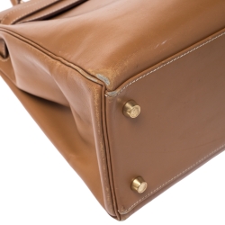 Pre Owned Hermes Natural Tadeklat Leather Gold Hardware Kelly Retourne 32 Bag
