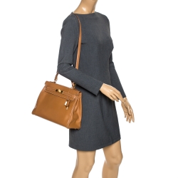 Pre Owned Hermes Natural Tadeklat Leather Gold Hardware Kelly Retourne 32 Bag