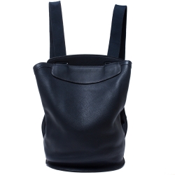 Pre Owned Hermes Blue Indigo Togo Leather Sherpa Backpack